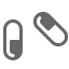 Two stylized capsules