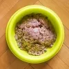 Soft Chew Canned Food in a yellow bowl