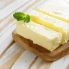 pieces of a milk product on a cutting board