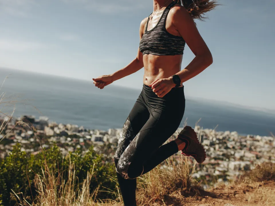 a woman running