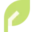 Stylized icon of a green leaf