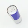 A blue and plain colored aluminum can