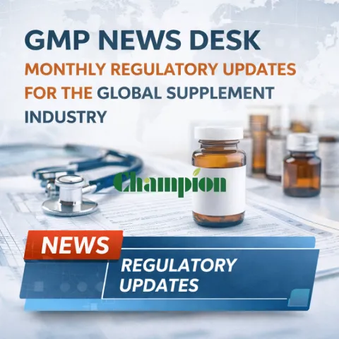 GMP News Desk: Monthly Regulatory Updates for the Global Supplement Industry