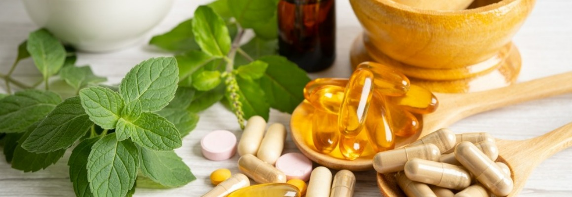 Image of herbal supplements and mixed ingredients